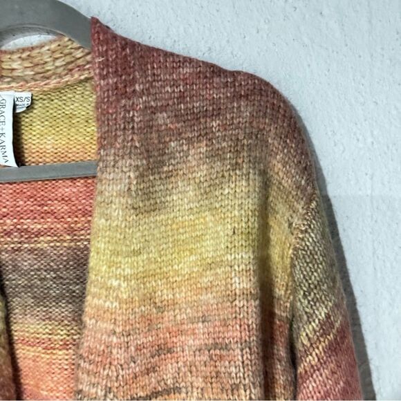 Grace+Karma Wool Knit Oversized Cardigan Size XS/S Multicolor Women's Sweater - Picture 4 of 9